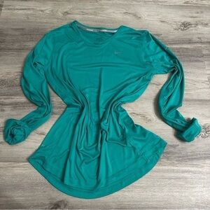 Nike Teal Long Sleeve Athletic Top Dri-Fit size Large